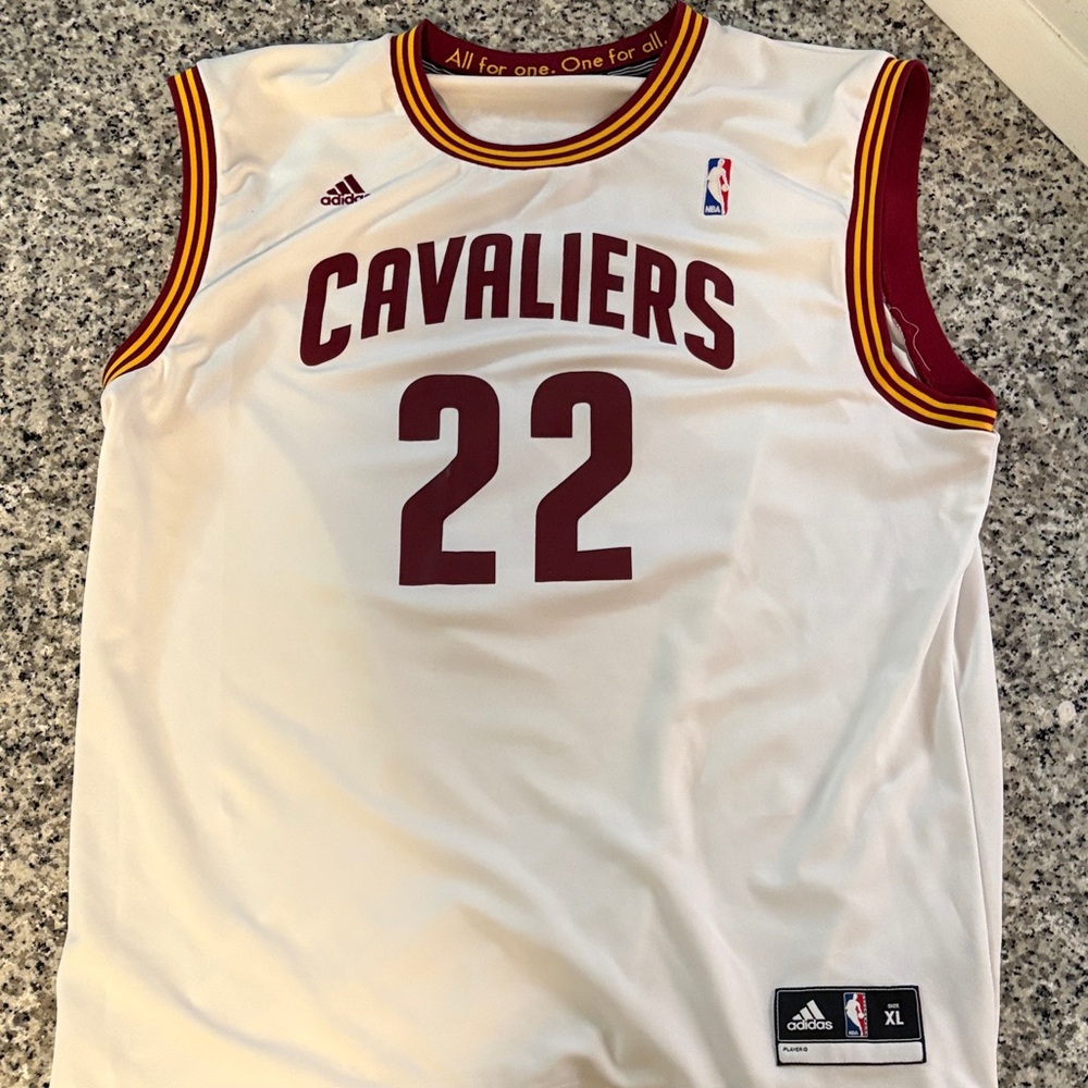 Adidas Cavaliers White and Maroon Basketball Jersey